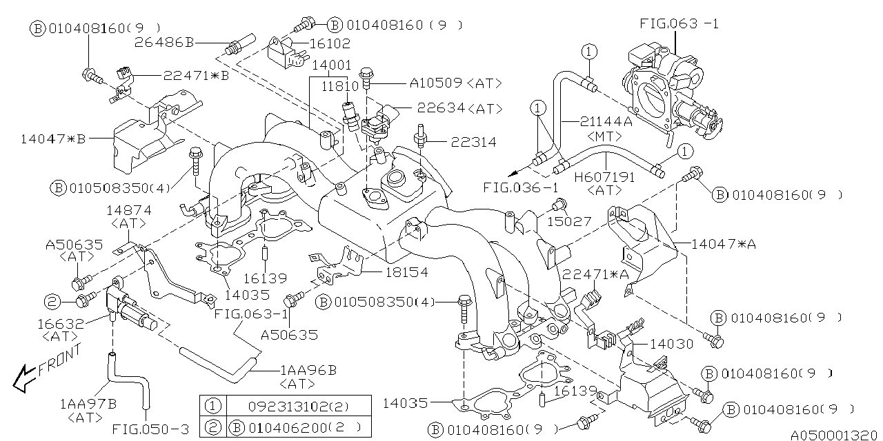 Subaru 99071AA96B Hose Vacuum