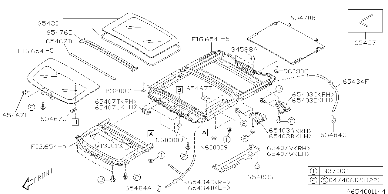 Subaru 65470AE00COB Shade Assembly TW/RR
