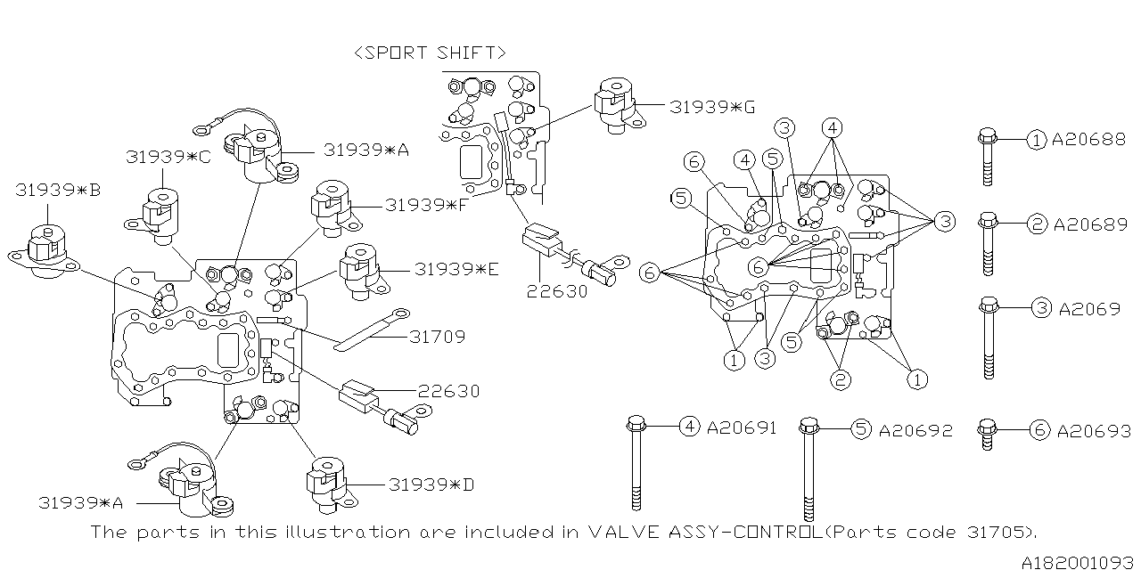 Subaru 31709AA030 Vb Clip Trans Control