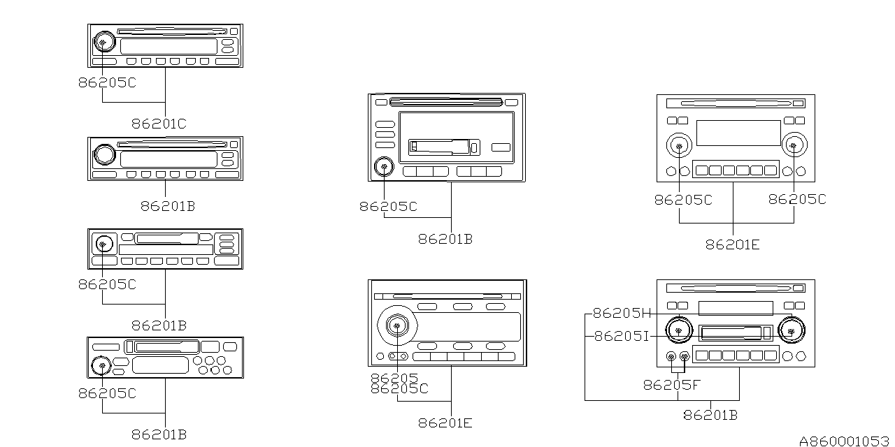 Subaru 86201AE38B Radio Assembly 6MC