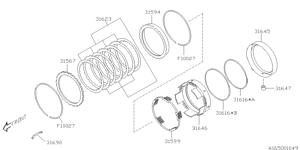 Subaru 31623AA121 Plate Set 2 4 Brake