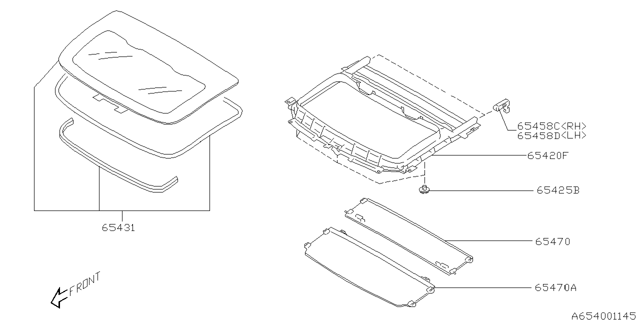 Subaru 65425AE01A FASTENER Sun Roof B SIA