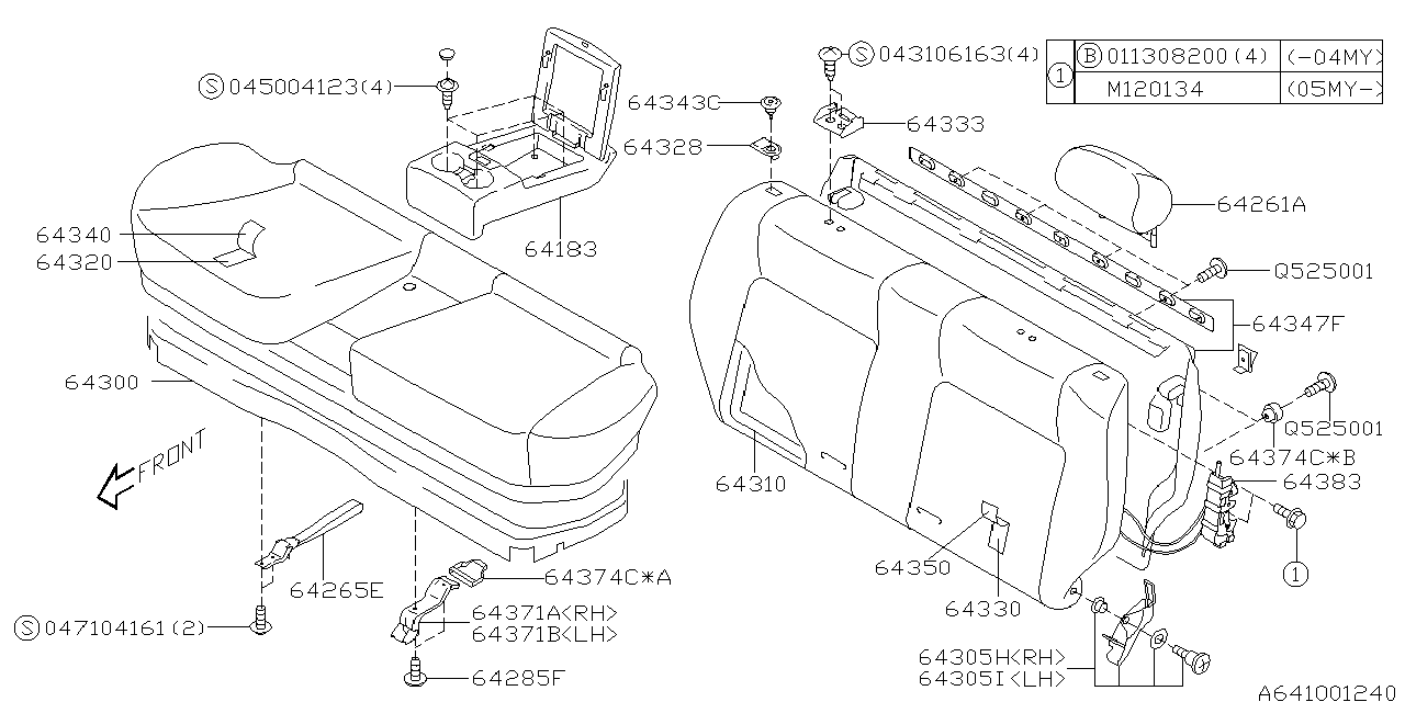 Subaru 64300AE10A Seat Frame Assembly