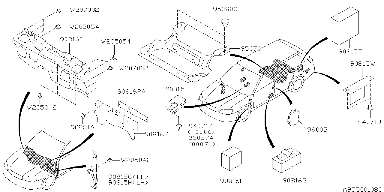 Subaru 90815AC350 INSULATOR Trunk