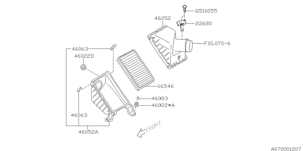 Subaru 46051AE02A Air Cleaner Complete Lower
