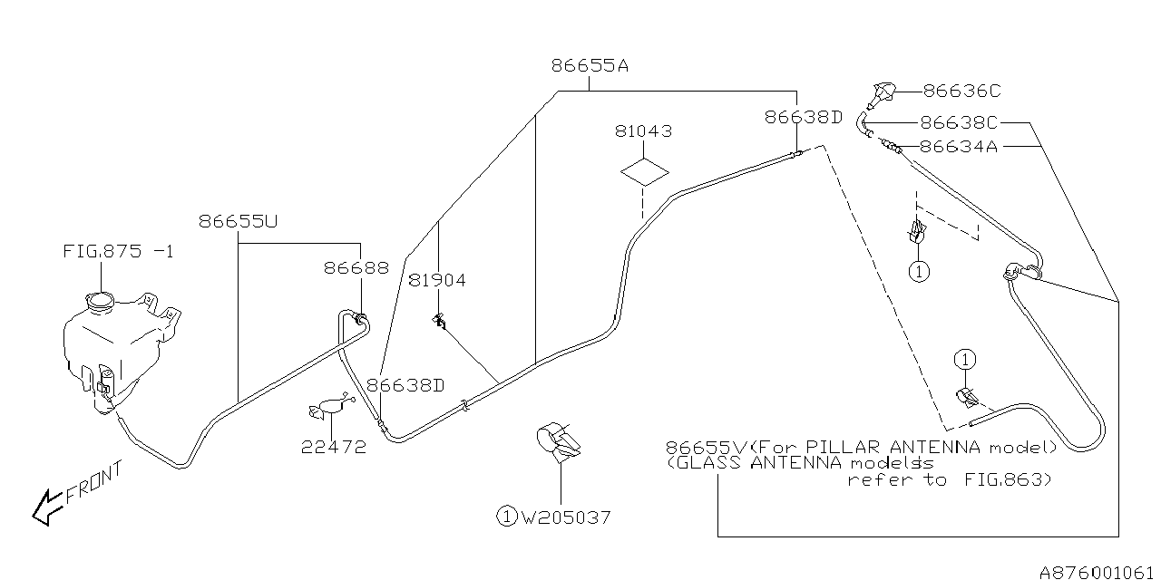 Subaru 86655AE10A Hose Assembly