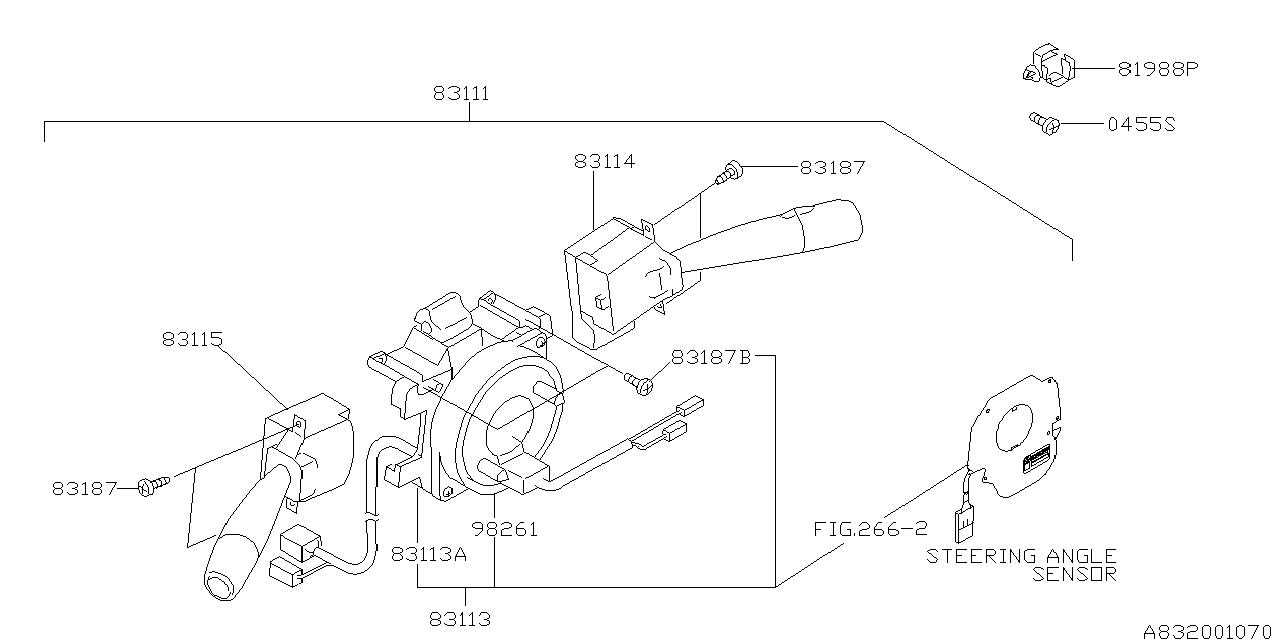 Subaru 83111AE45C Switch Assembly Combination SIA