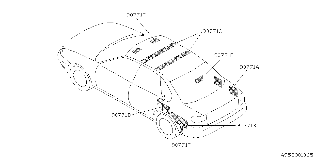Subaru 90771AE100 DAMPING Sheet Rear Quarter