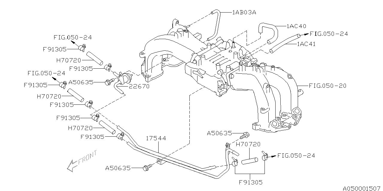 Subaru 99071AC410 Hose Vacuum