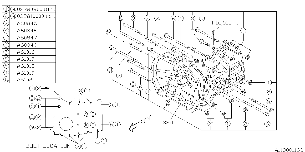 Subaru 32100AA790 Manual Transmission Case Assembly