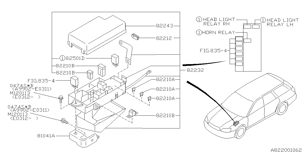 Subaru 82243AE07A Fuse Box Cover