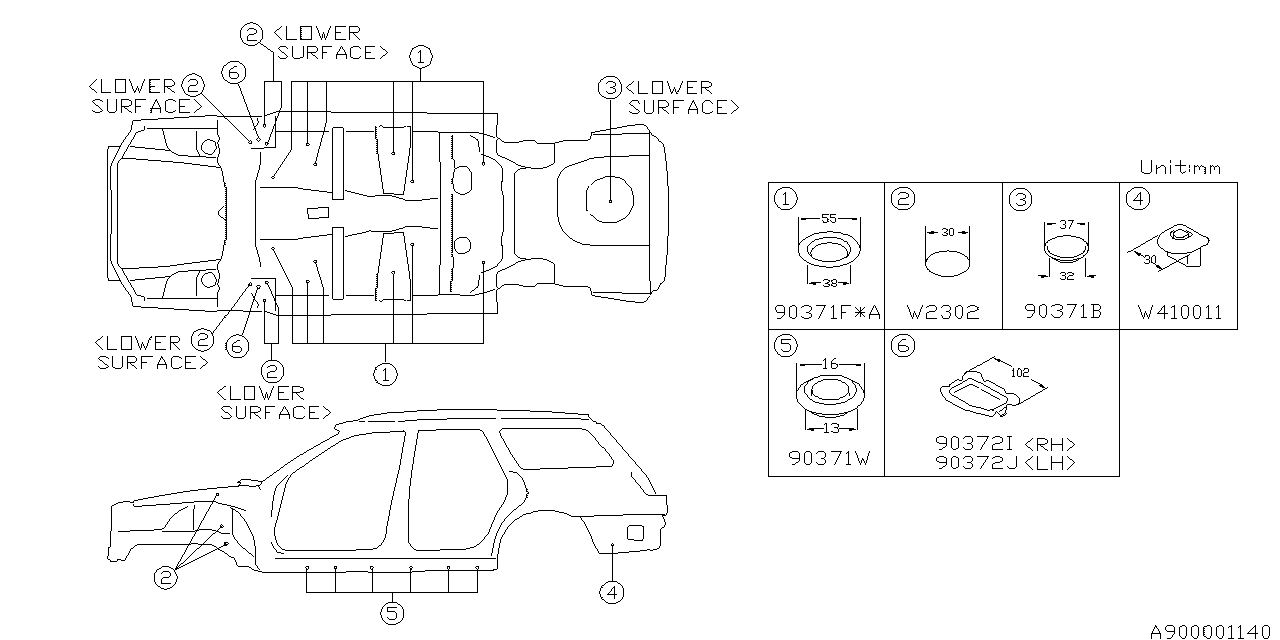 Subaru 90213AE00A Plate Toe Board