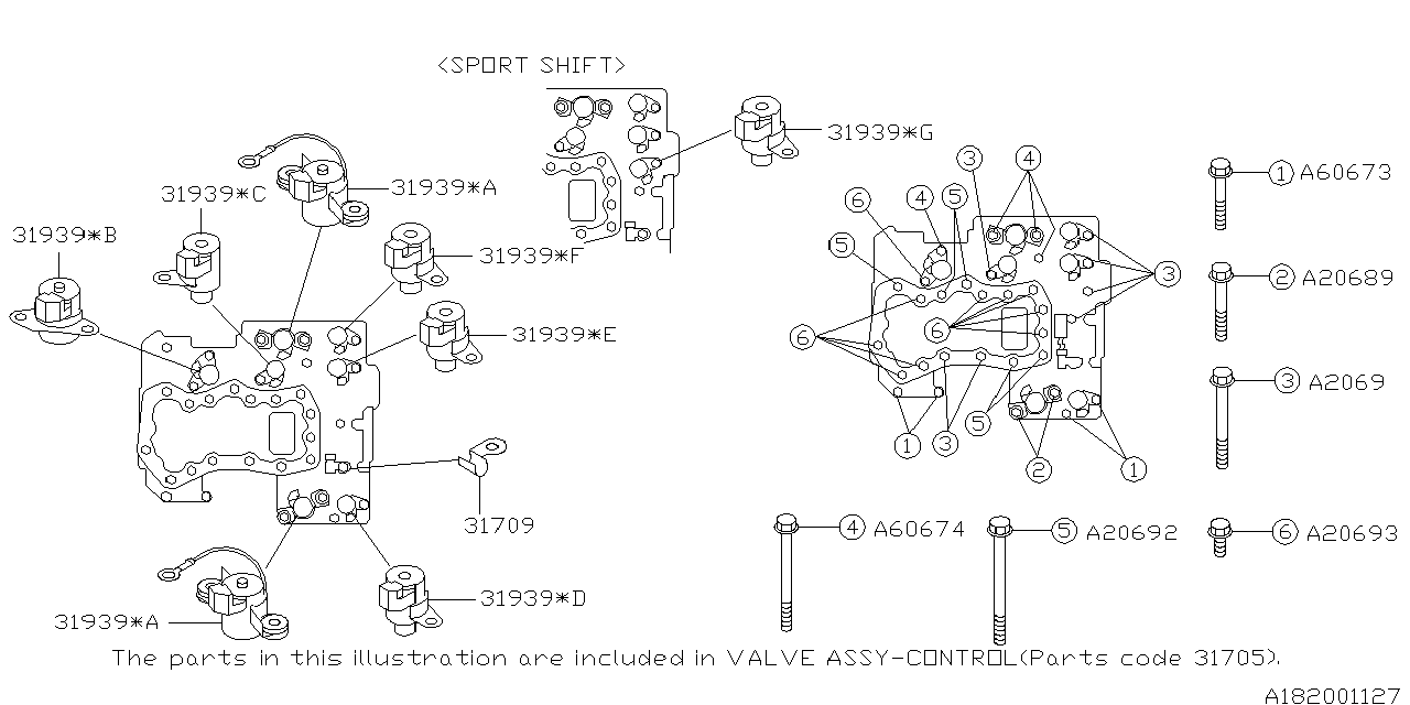 Subaru 31709AA110 Clip Transmission Control