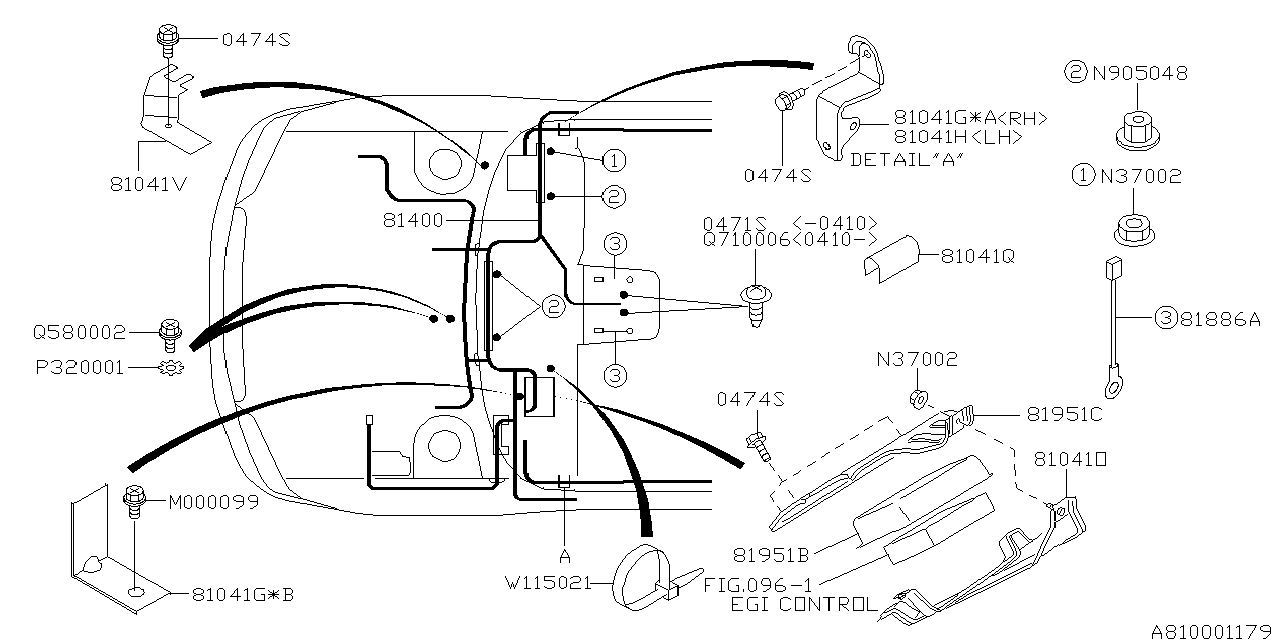 Subaru 81041AE23A Bracket Bhd Harness