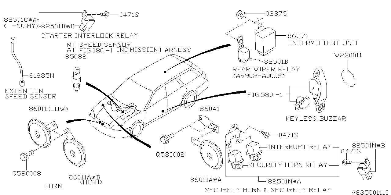 Subaru 82501AE070 Security Relay Assembly