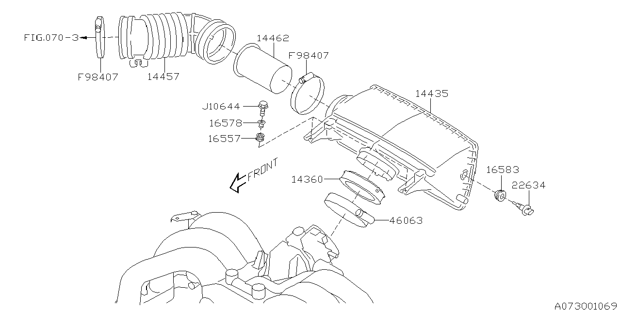 Subaru 14435AA073 Chamber-Air Intake
