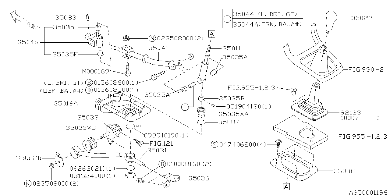 2001 Subaru Outback Manual Gear Shift System Subaru Parts Deal
