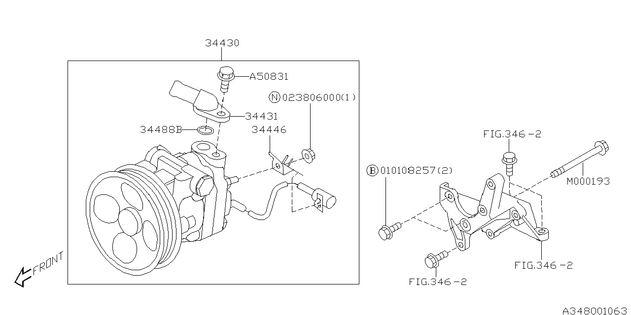 Subaru 34446AE000 Bracket-Pump