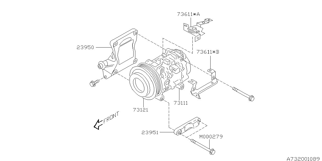 Subaru 23951AA010 Bracket Air Conditioner 2