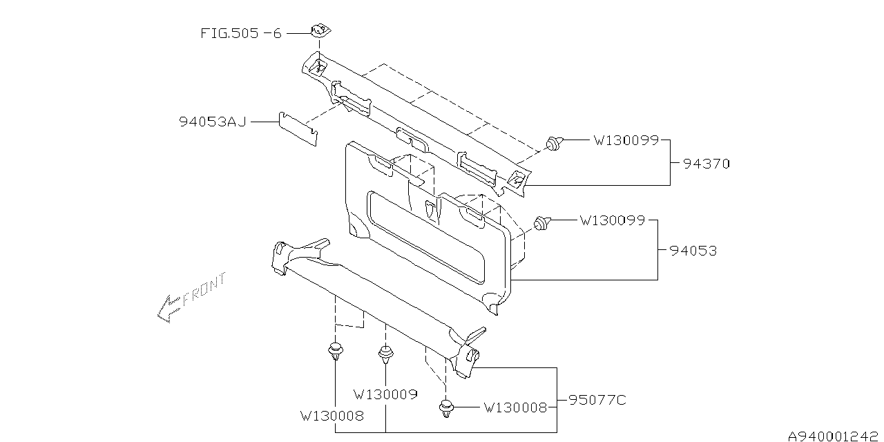 Subaru 94053AE07AOA Cover Mid Gate Assembly