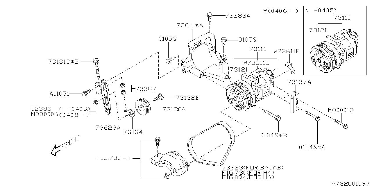 Subaru 73111AE090 Compressor Assembly