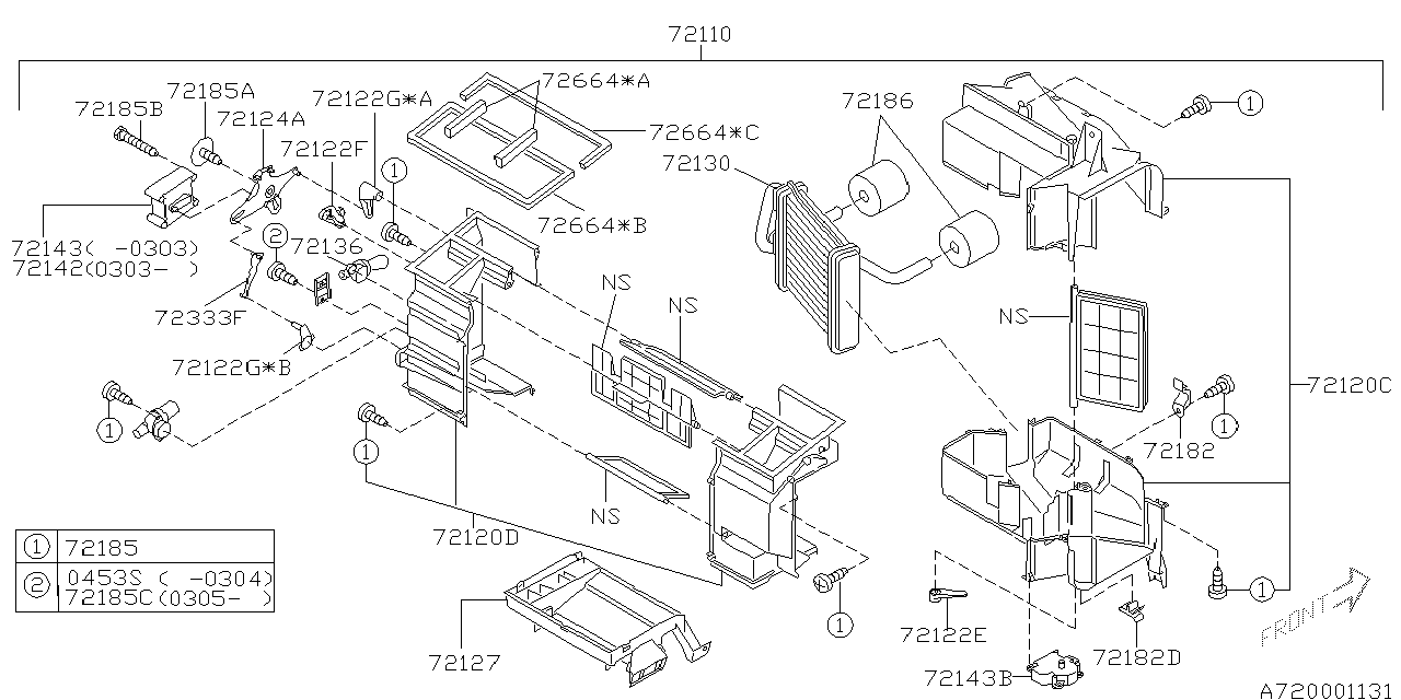 Subaru 72110AE07A Heater Unit