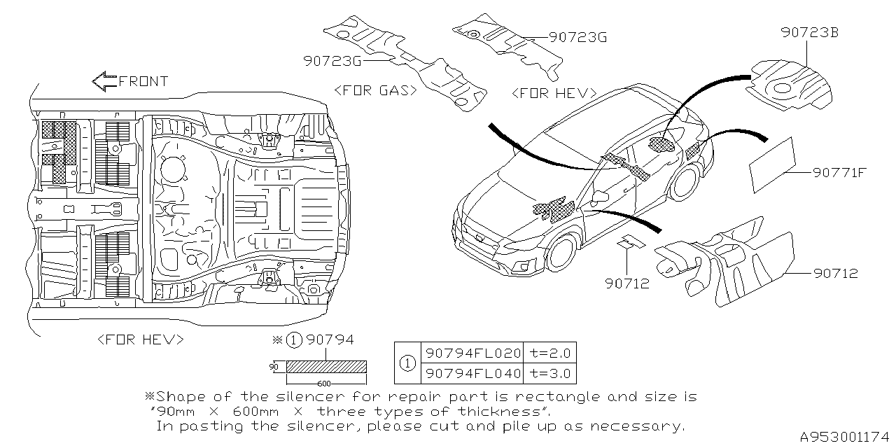 Subaru 90794FL040 SILENCER Repair