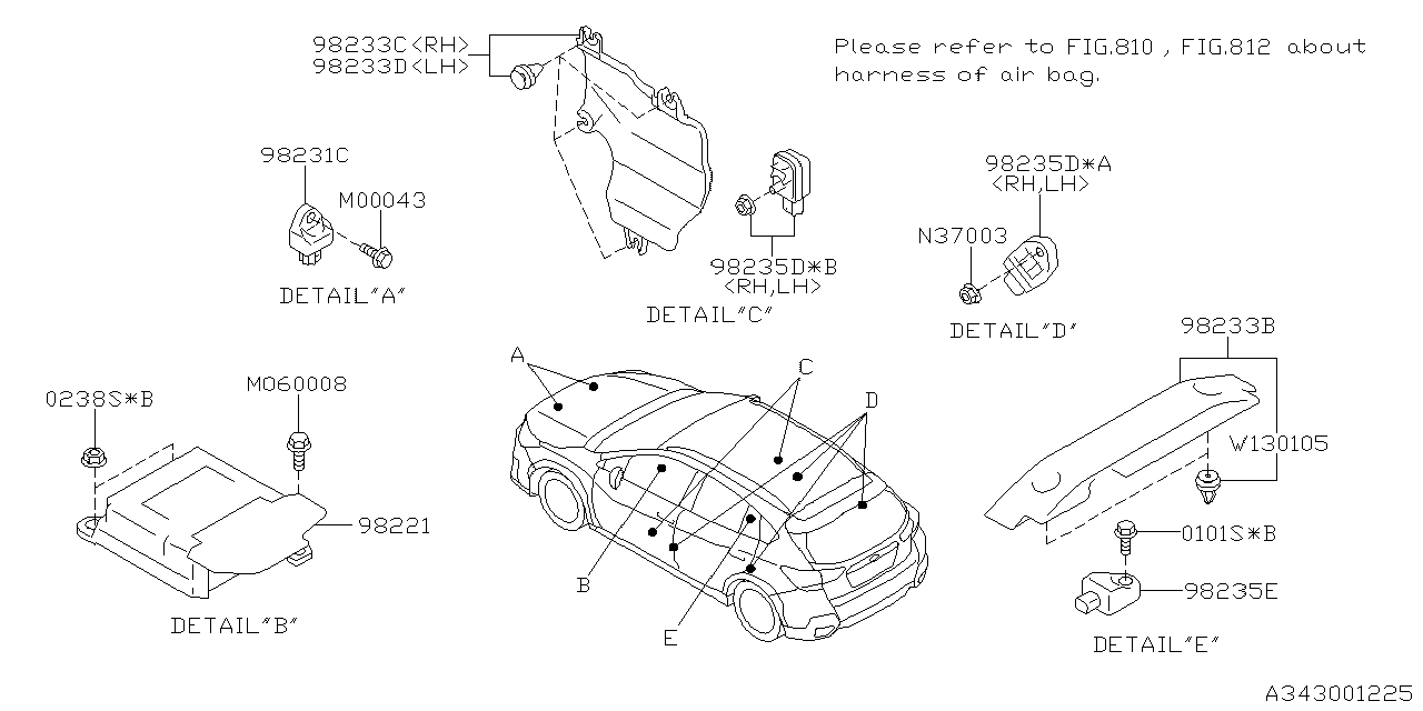 Subaru 98237FL040 Sensor Side Air Bag