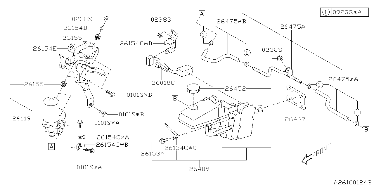 Subaru 26154FL090 BRKT BSTR