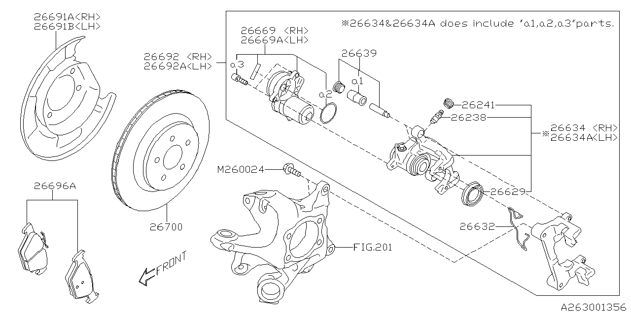 Subaru 26669SJ010 MGU Kit LH