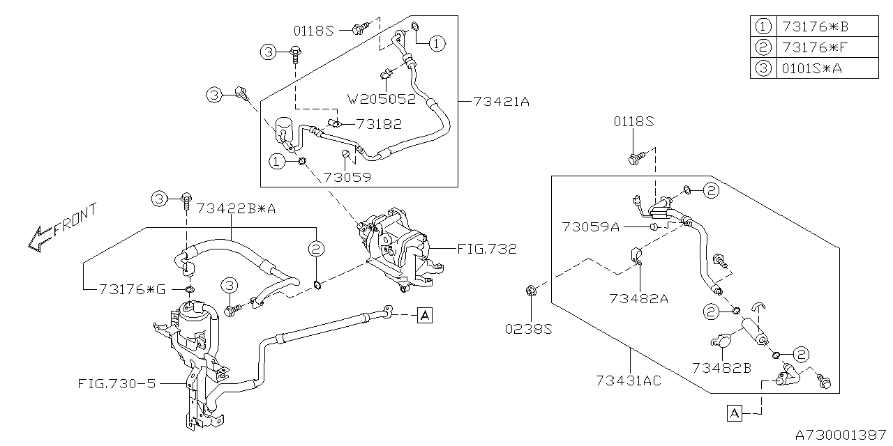 Subaru 73425FL120 Hose Ps