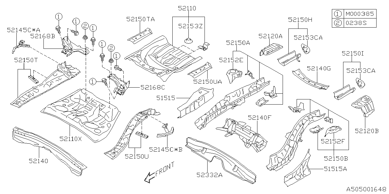 Subaru 52159FL0609P Frame Sd R Up F CCRH