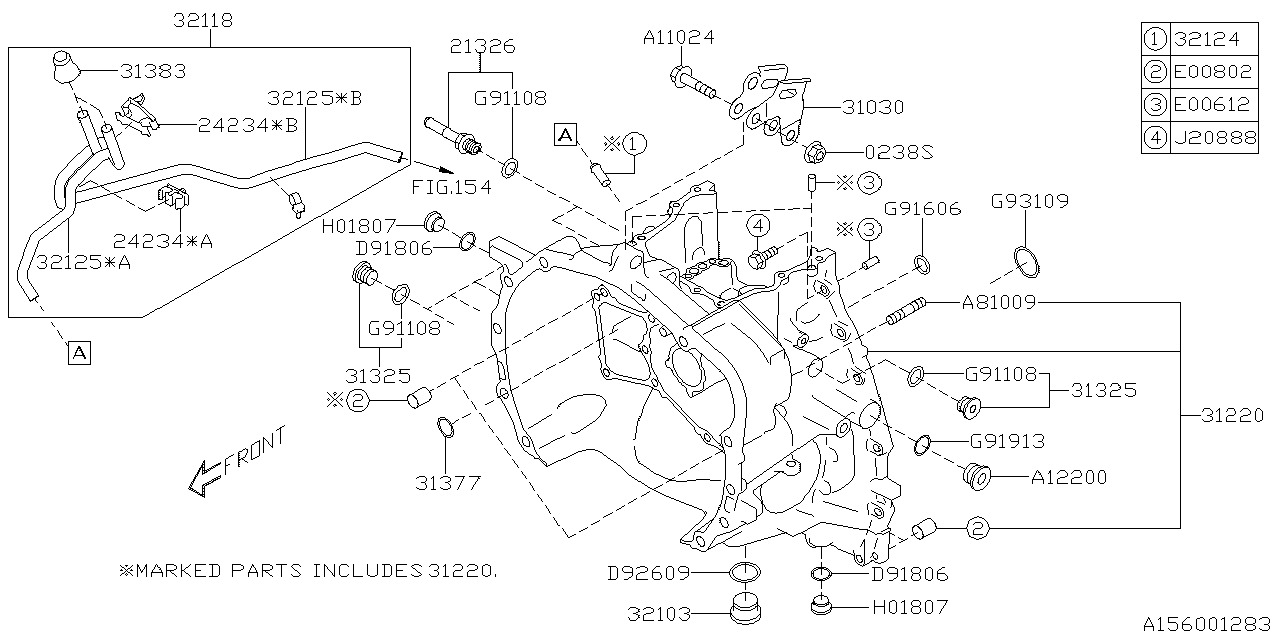 Subaru 32125AA290 Hose Air BREATHER Trans