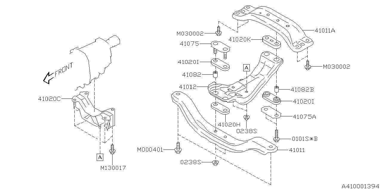 Subaru 41022FL060 Rubber Cushion Transmission