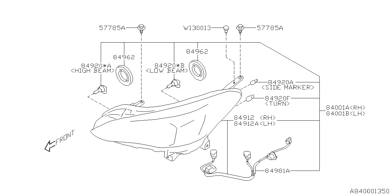 Subaru 84002FL701 Headlamp Assembly