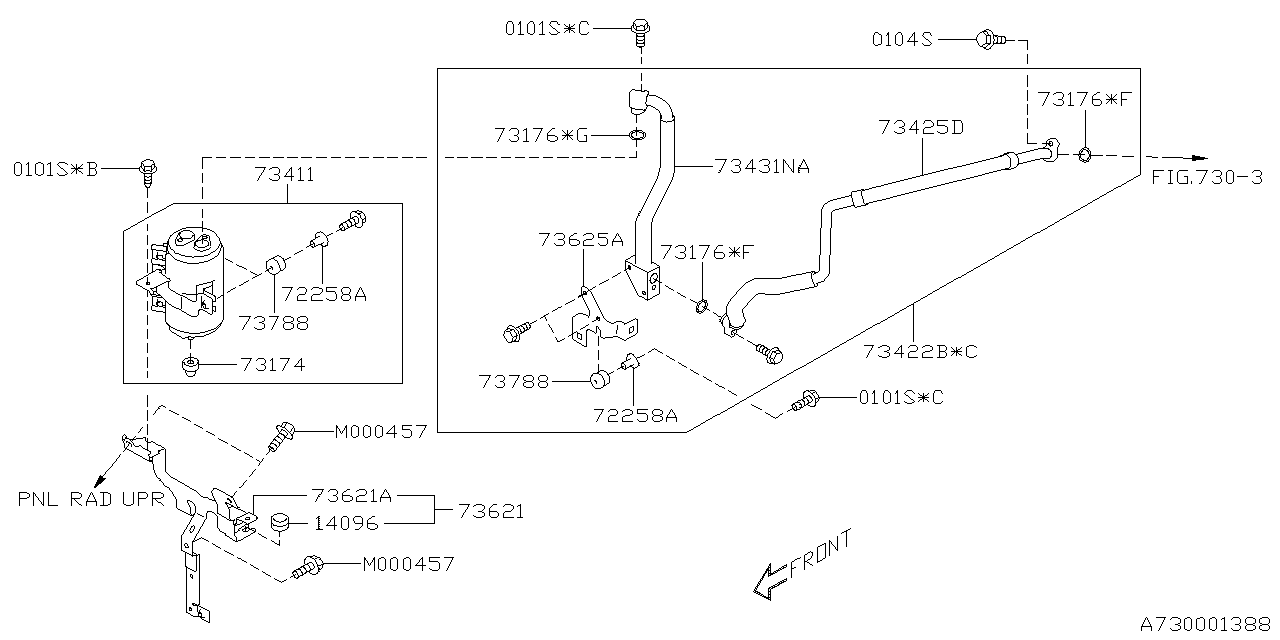 Subaru 73425FL130 Hose Ps COMPL