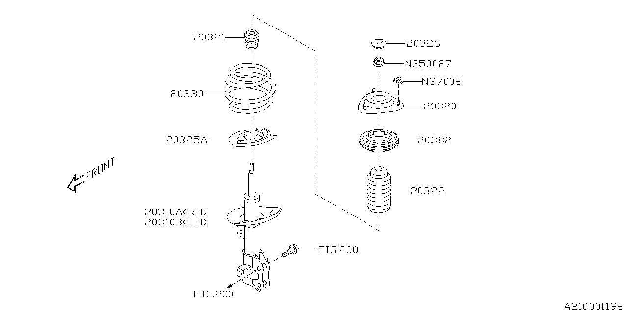 Subaru 20310FL360 STRUT COMPL F RH