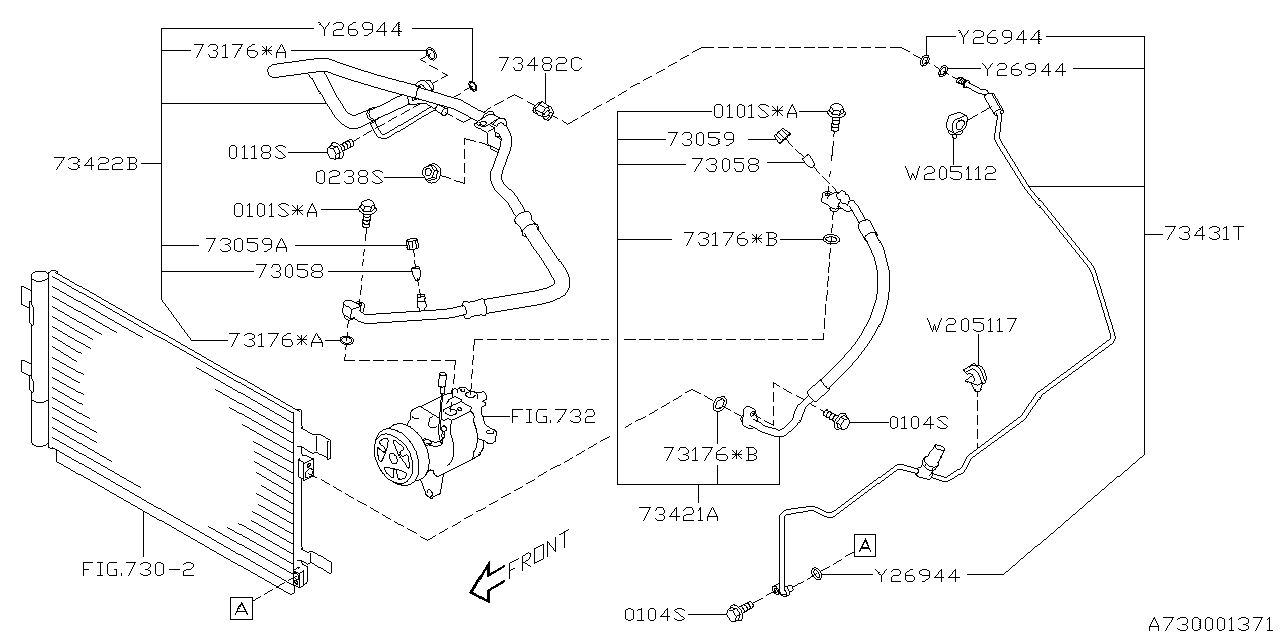 Subaru 73425FL170 Hose Ps