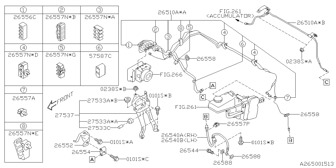 Subaru 26552FL020 Bracket Connector