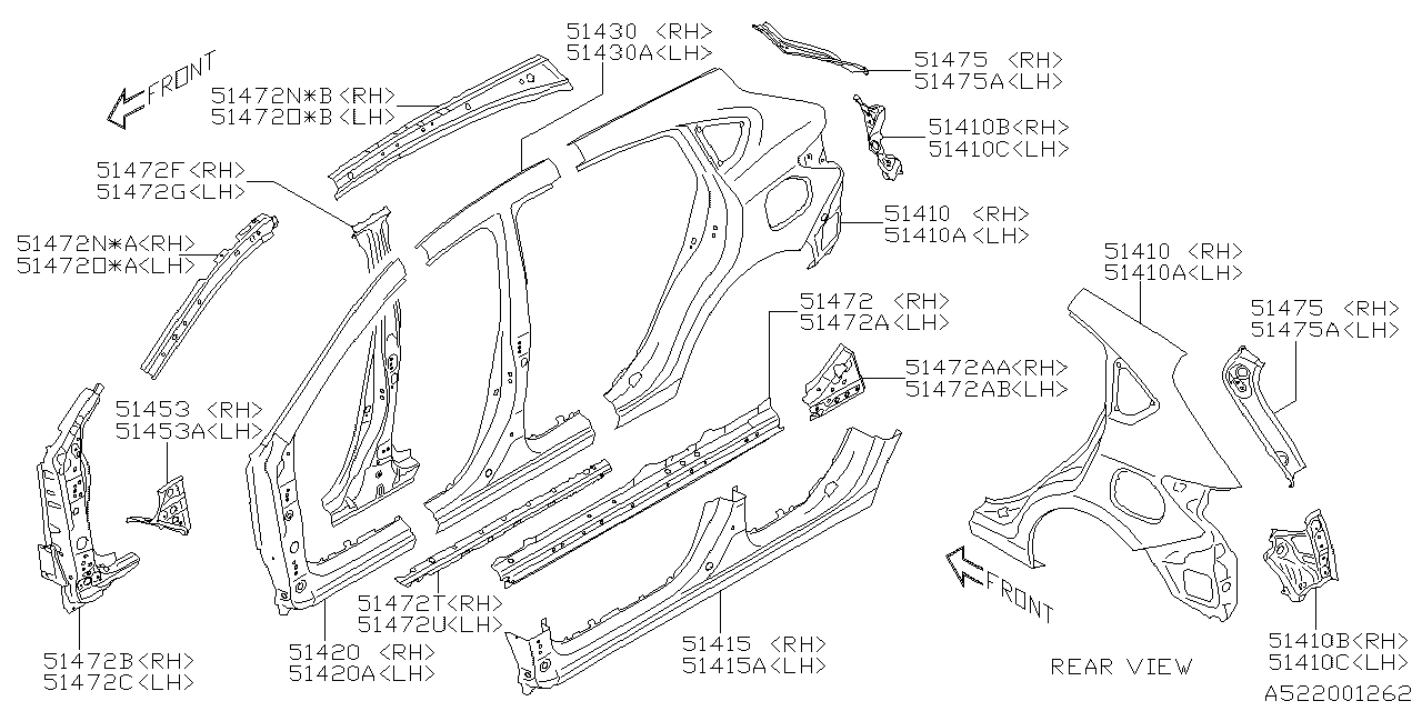 Subaru 51456FL2709P Reinforcement Complete Ce