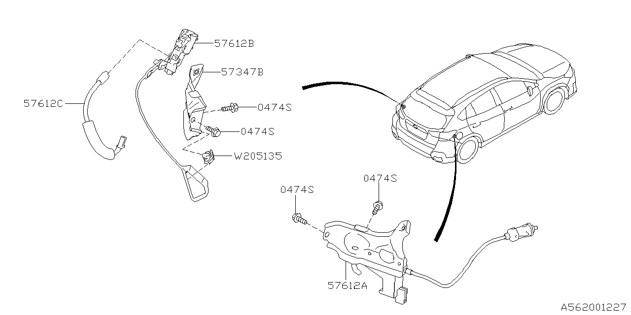 Subaru 57310FL090 Lock Ay Fuel PHV