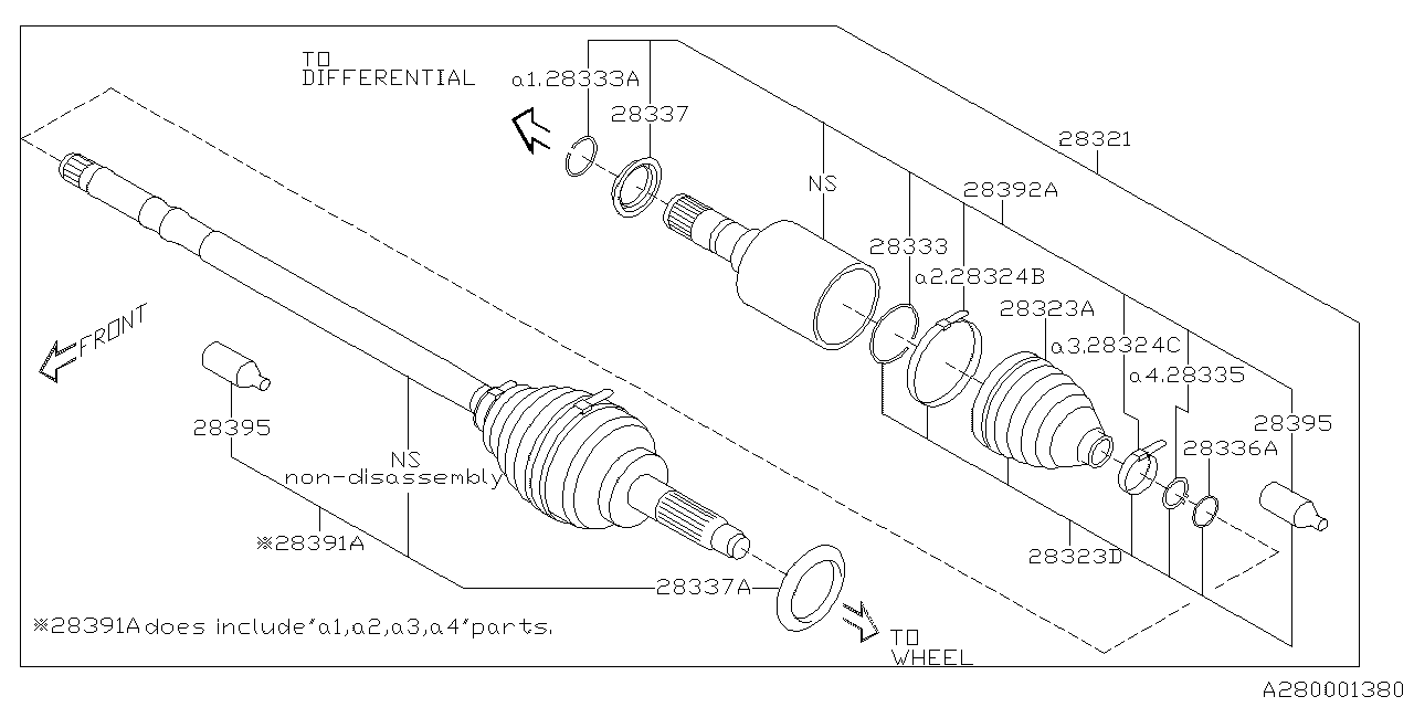 Subaru 28391FL040 Cv Joint