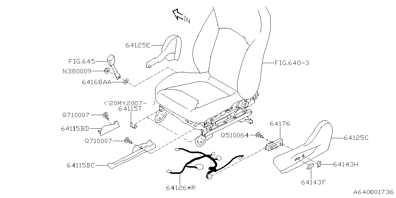 Subaru 64126FL010 Harness Assembly Power Seat