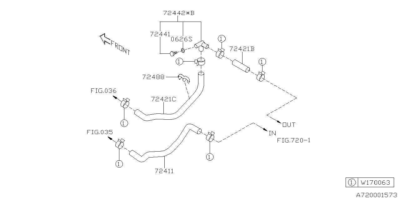 Subaru 72411SJ000 Hose Heater In