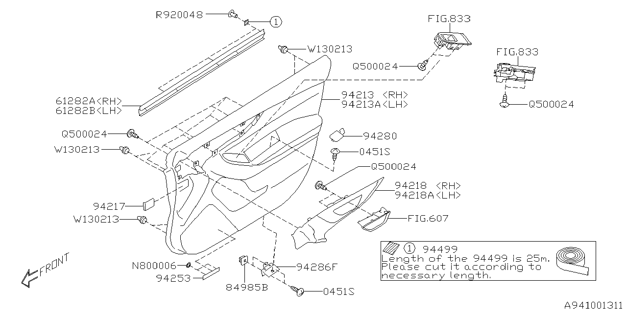 Subaru 94286AL000 Bracket Door Trim