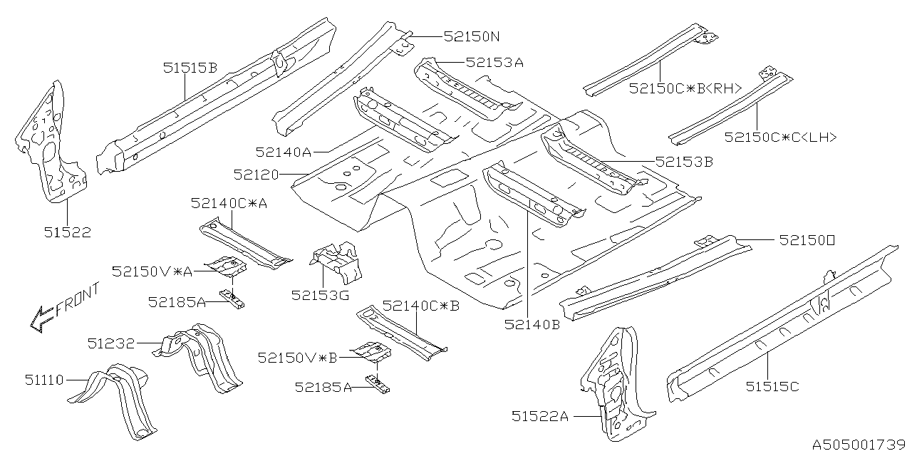 Subaru 51159FL1009P Sd SILL In F Cp RH