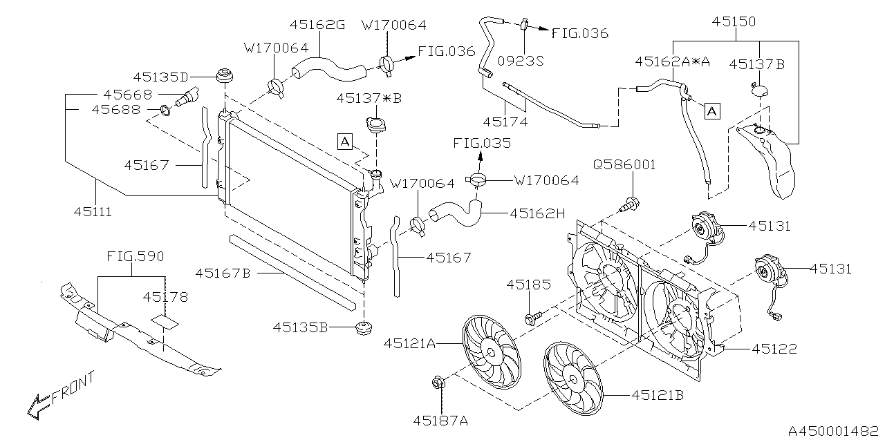 Subaru 45167FL030 Packing Rad Lower