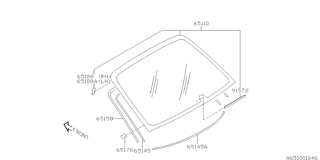 Subaru 65158AG00A Molding Rear SIA