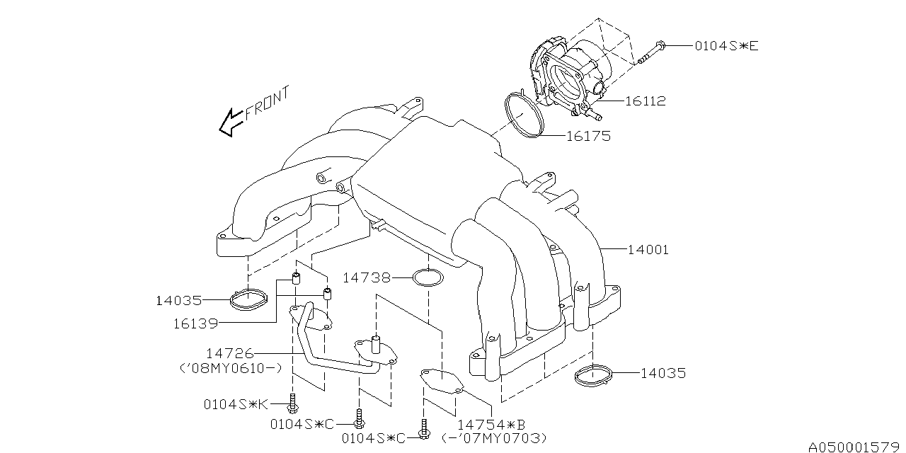 Subaru 14754AA060 Plate EGR