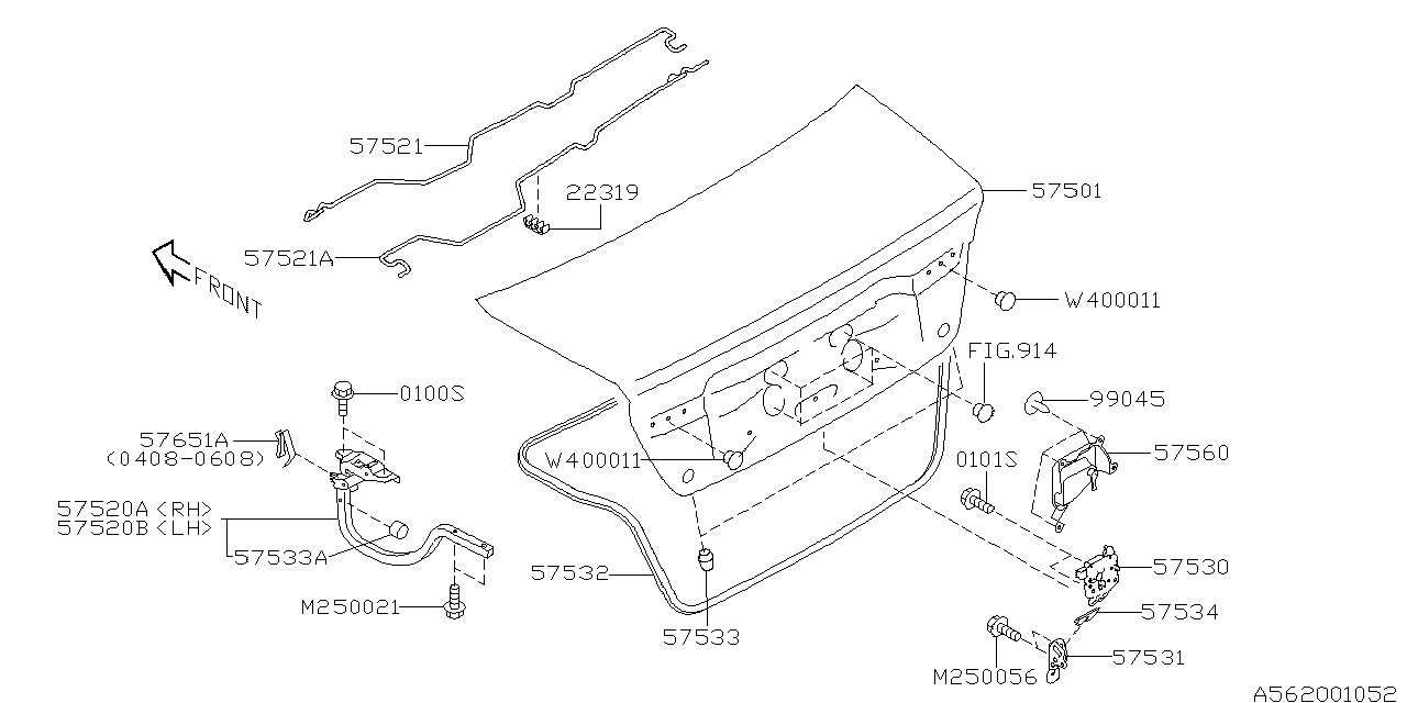 Subaru 57530AG060 Lock Trunk